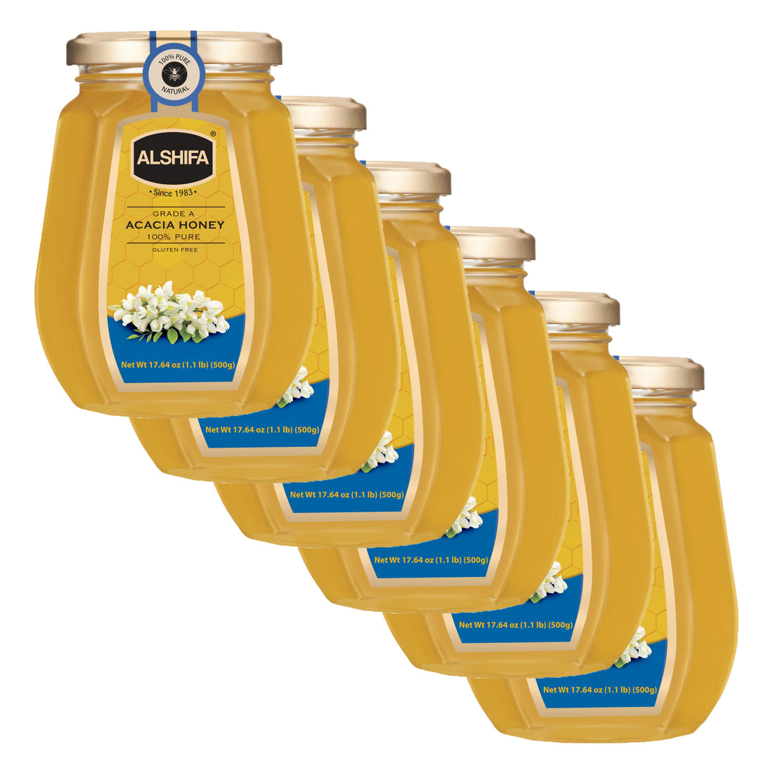 Acacia Honey 17.6 oz (500g) - Pack of 6 image 0