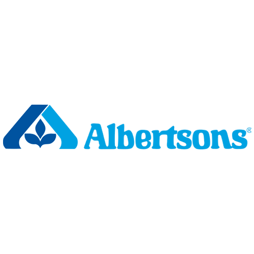 Albertsons logo with blue design on a white background